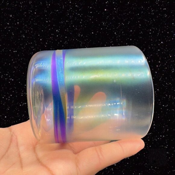 Studio Art Glass Juice Glasses Iridescent Hand Made Signed Roo Rum Set 6 Tumbler - Picture 11 of 14